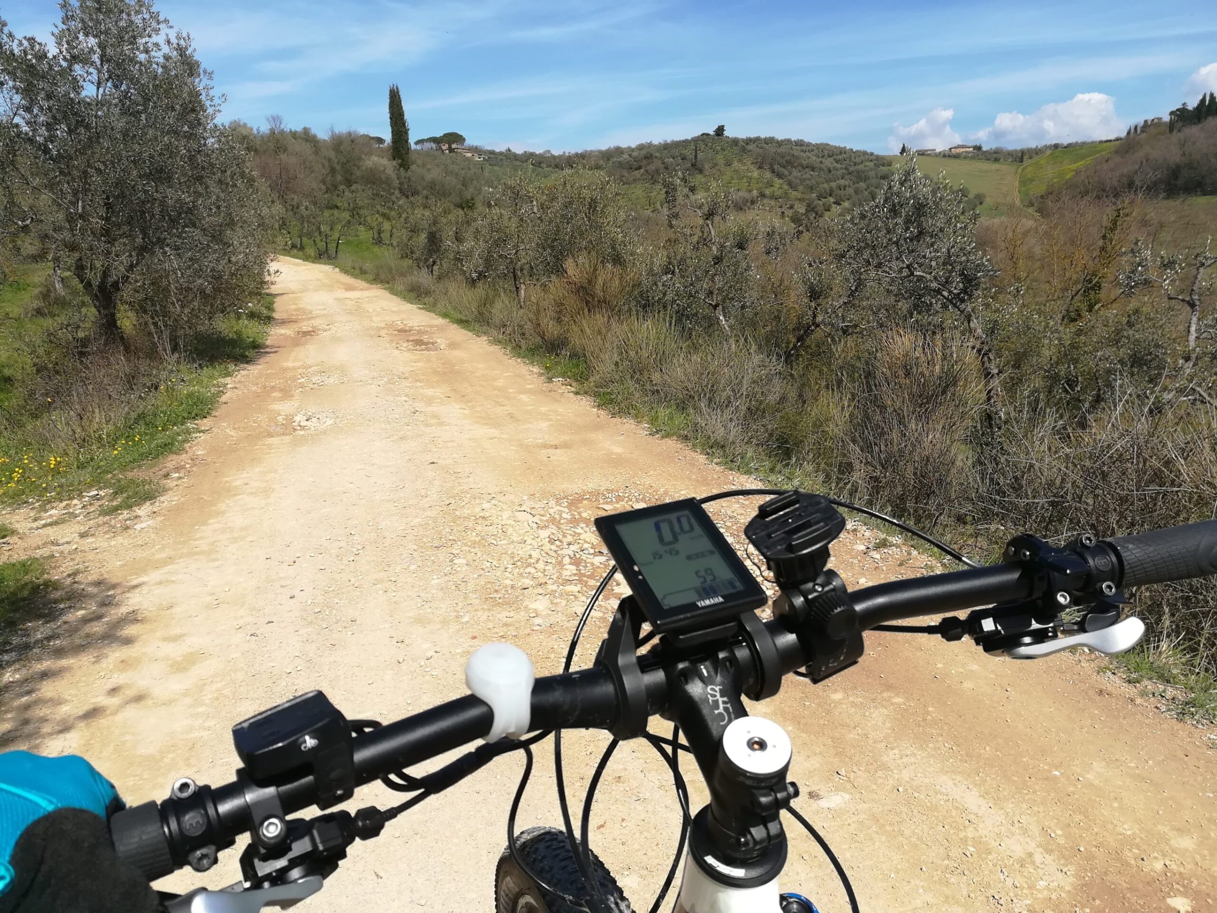 a motorcycle parked on the side of a gun