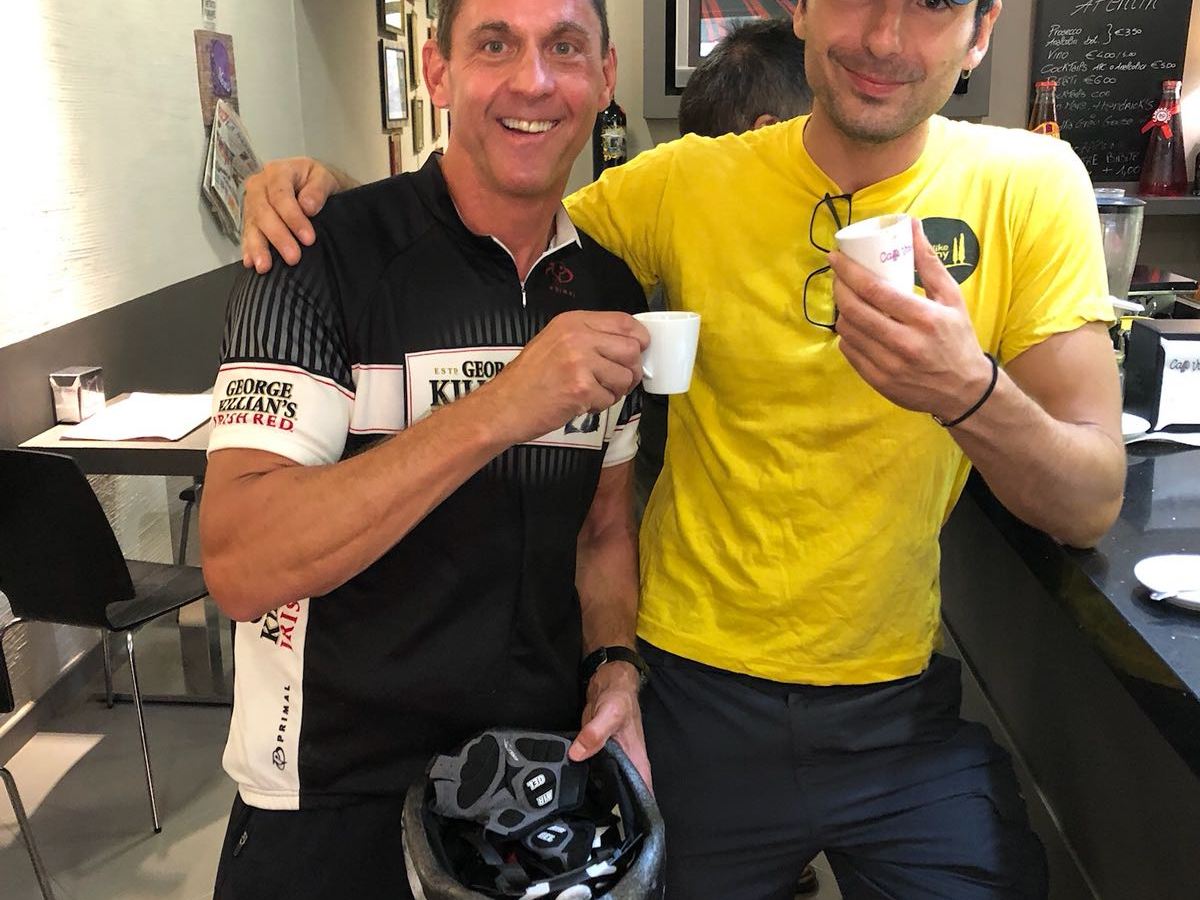 Two people looking into camera