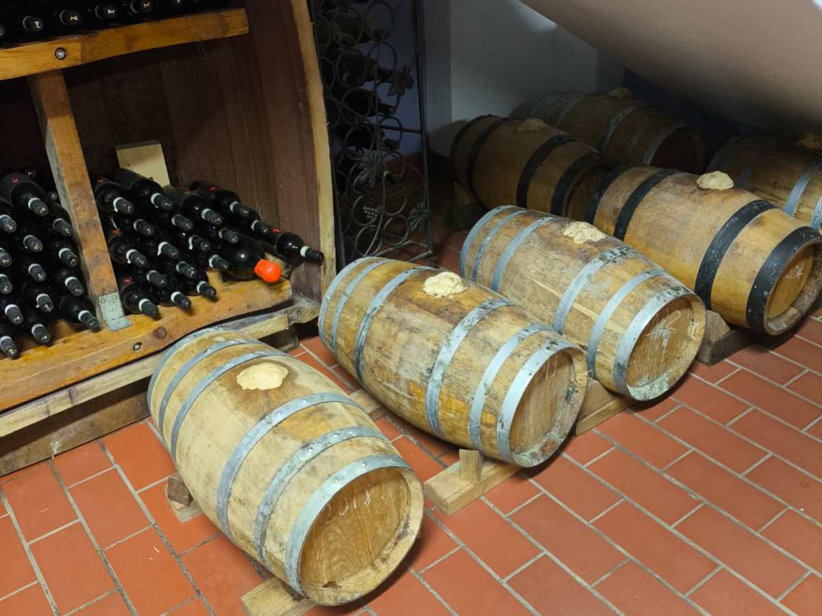 a close up of a barrel