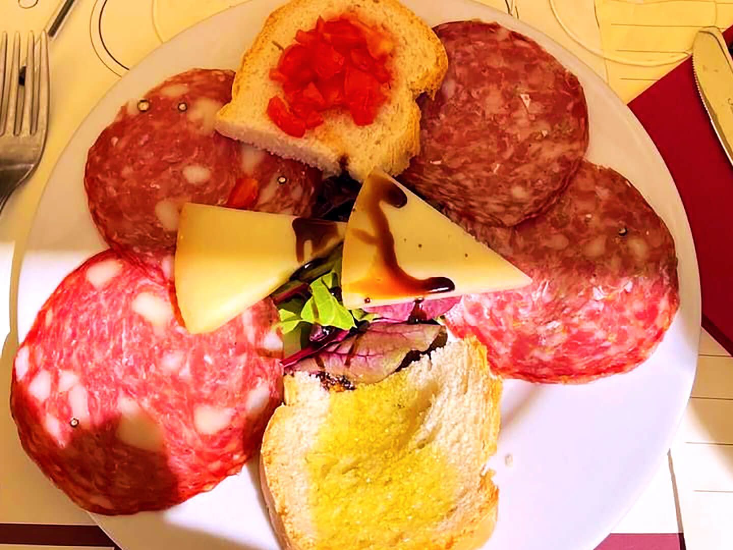 a close up of food on a plate