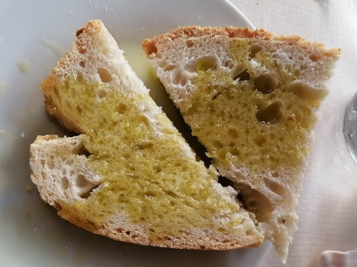 a close up of a piece of bread on a plate