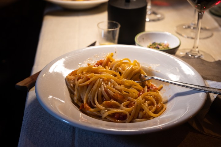 a plate of food on a table