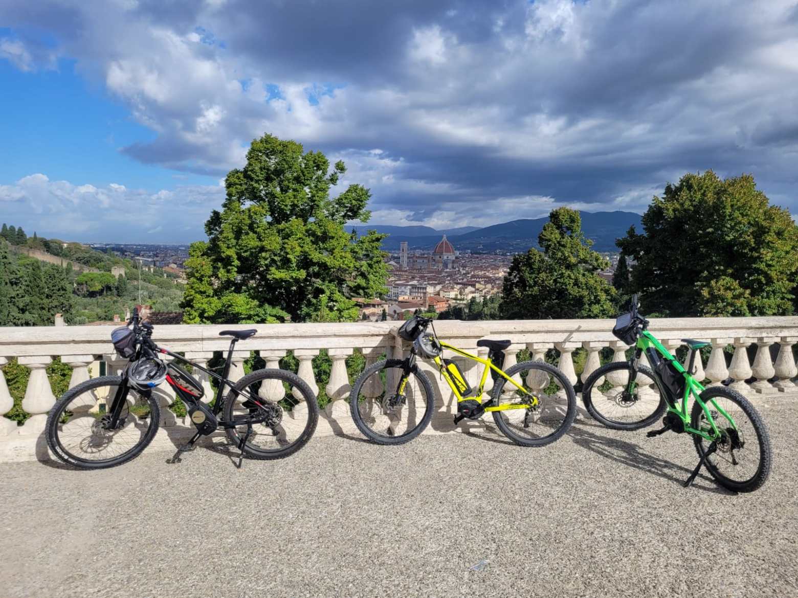 a bicycle parked on the side of a road