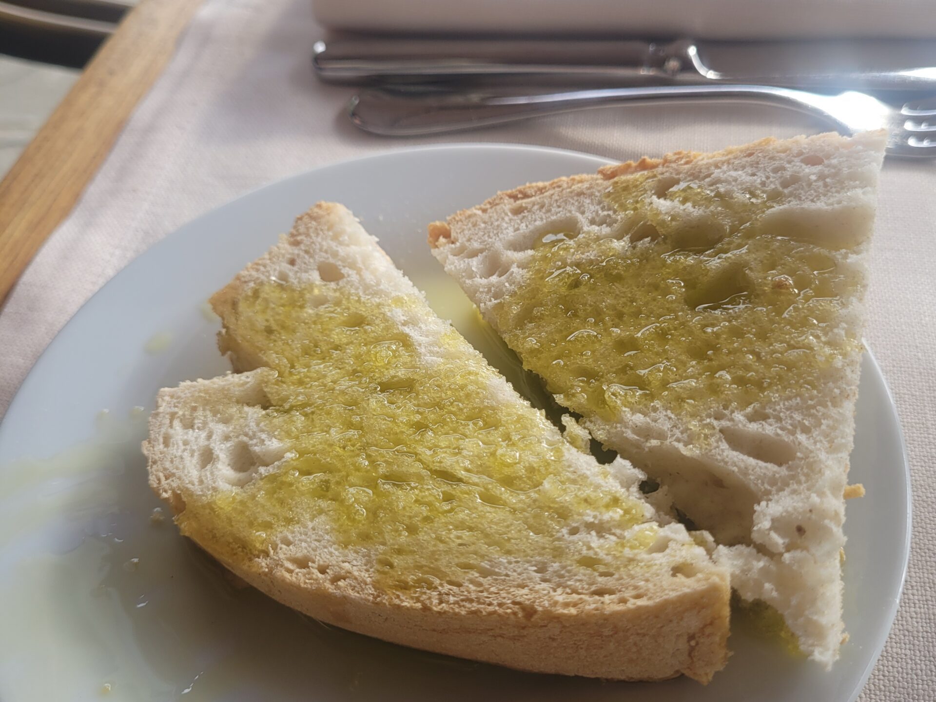 a piece of bread on a plate