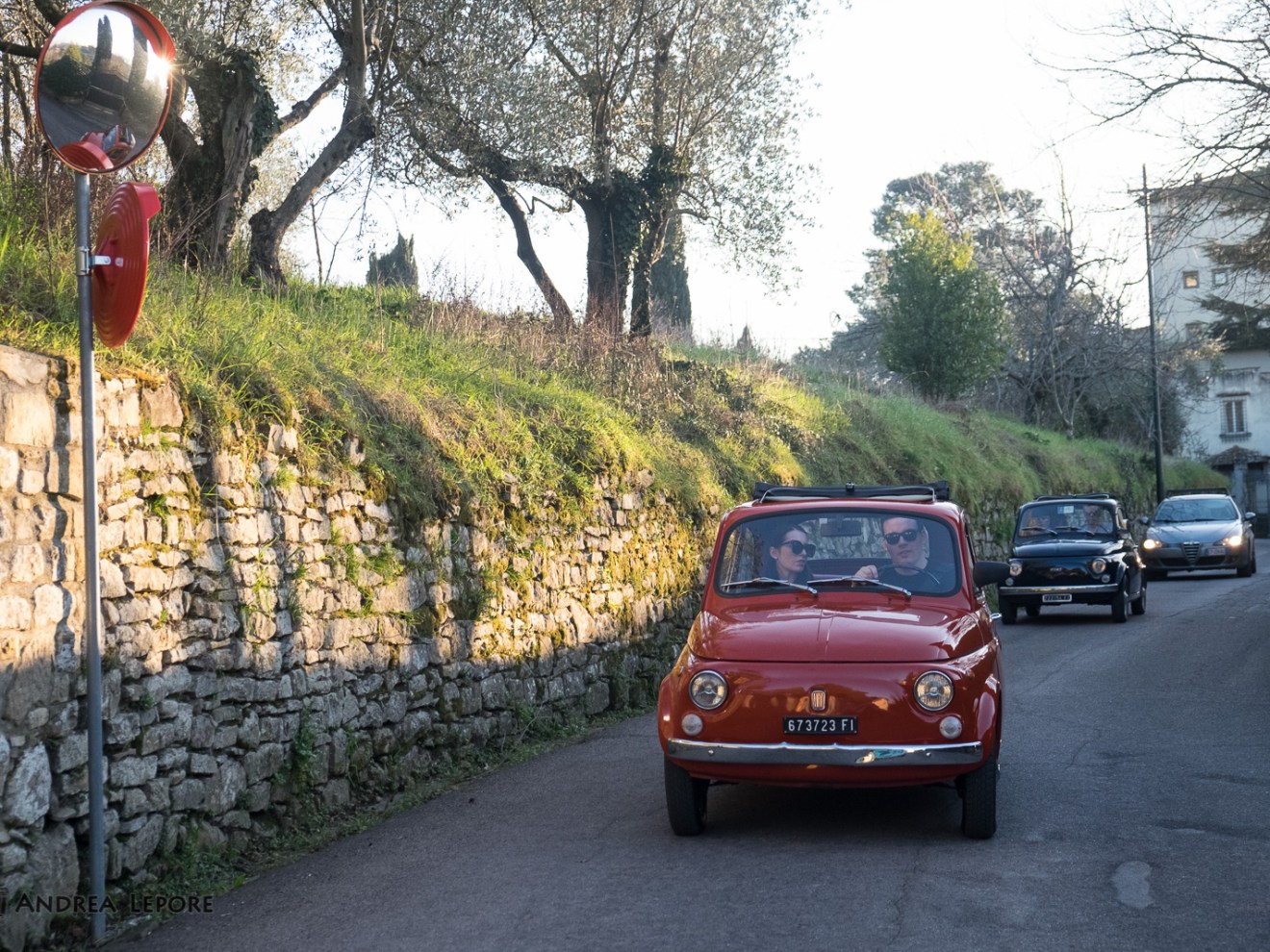 a car parked on the side of a road