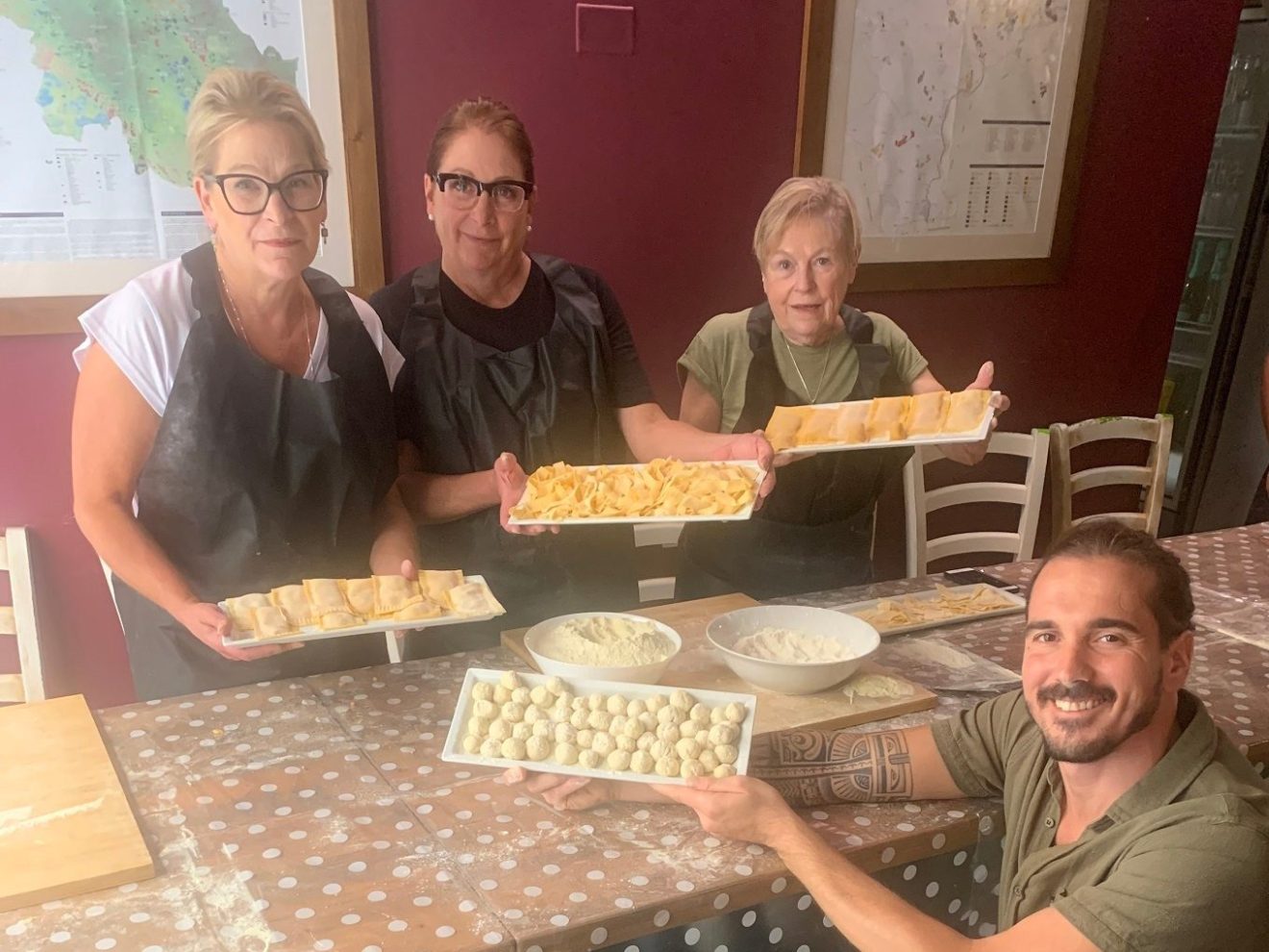 a group of people sitting at a table