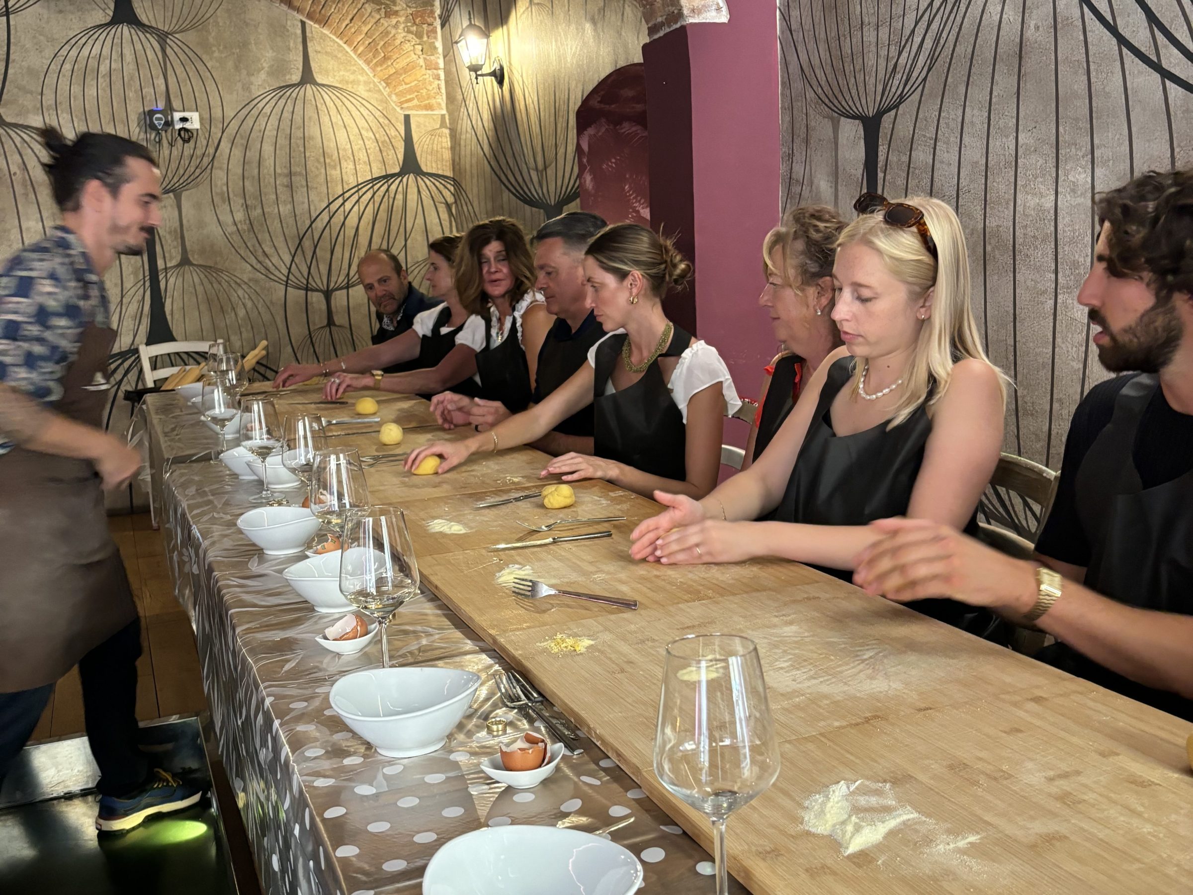 a group of people sitting at a table